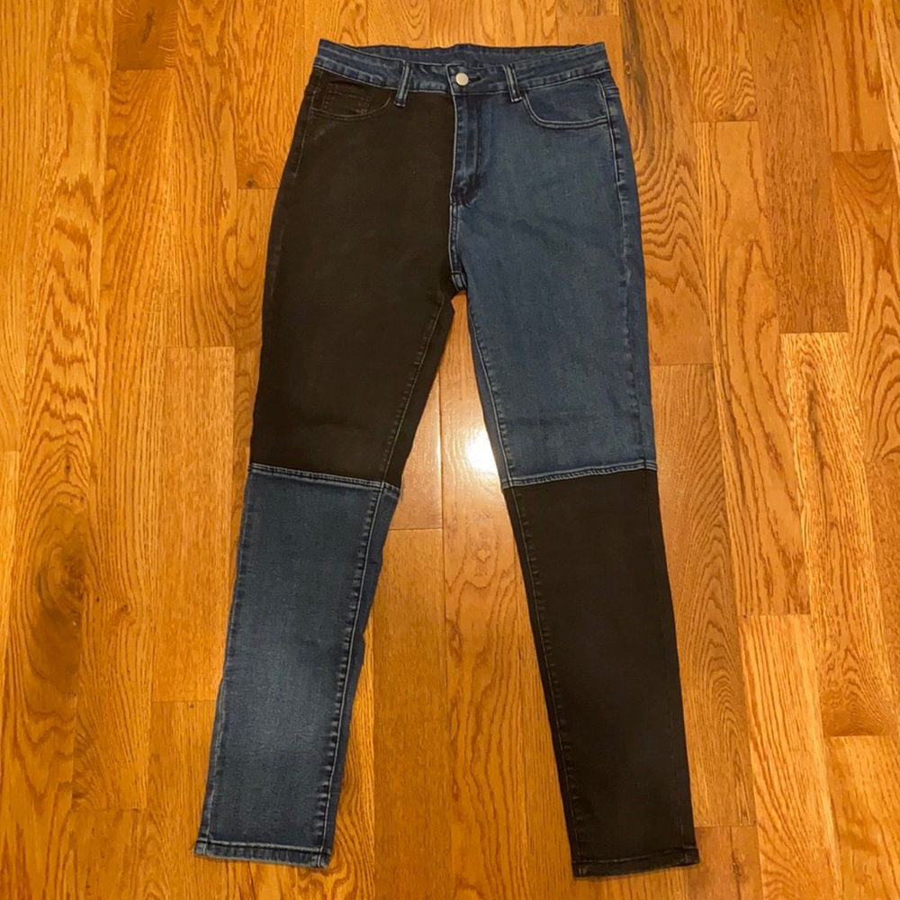 Shein Blue & Black Denim Jeans